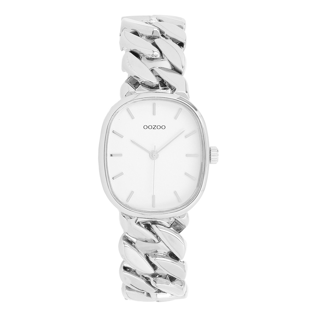 Silver coloured OOZOO watch with stainless steel bracelet 